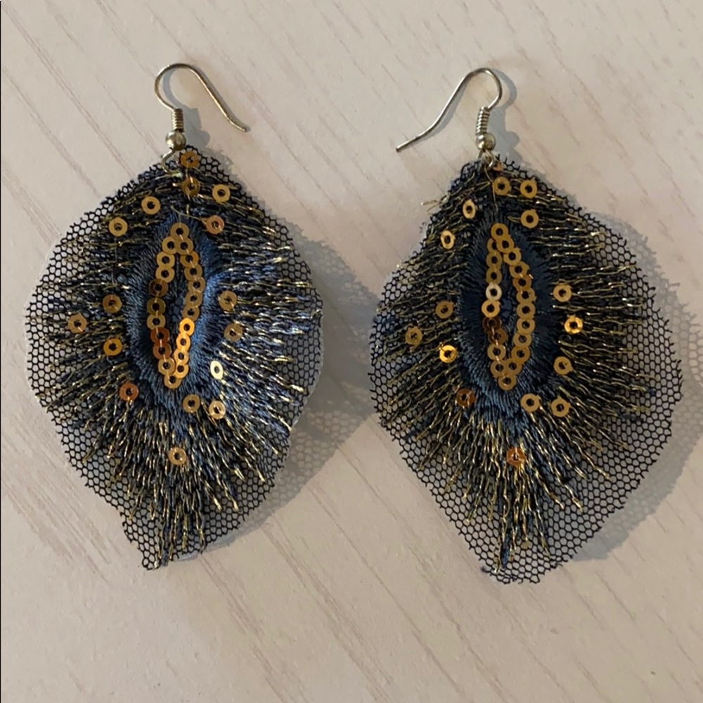 DONATING SOON Big Sparkly Turquoise Earrings